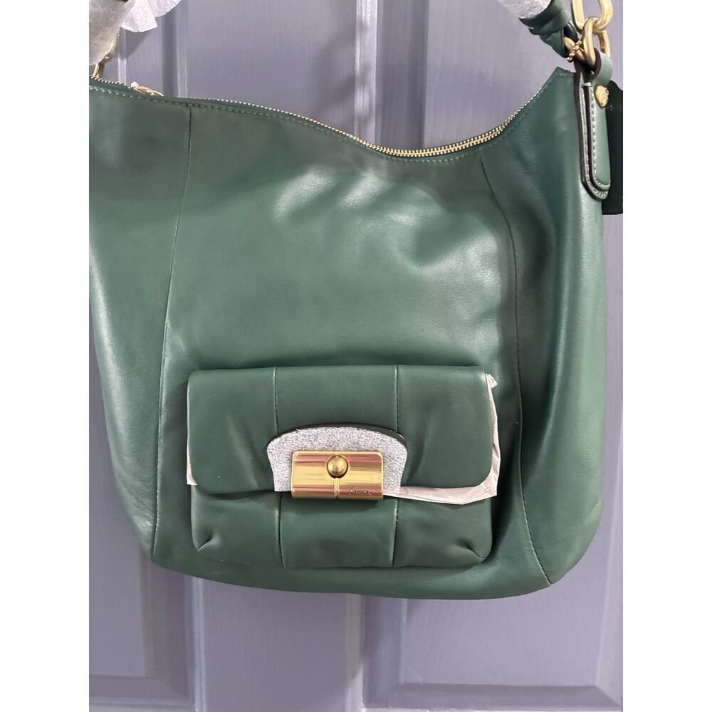 Authentic Coach Kristen 14783 Green Leather Hobo Shoulder Bag NEW! - Picture 9 of 11